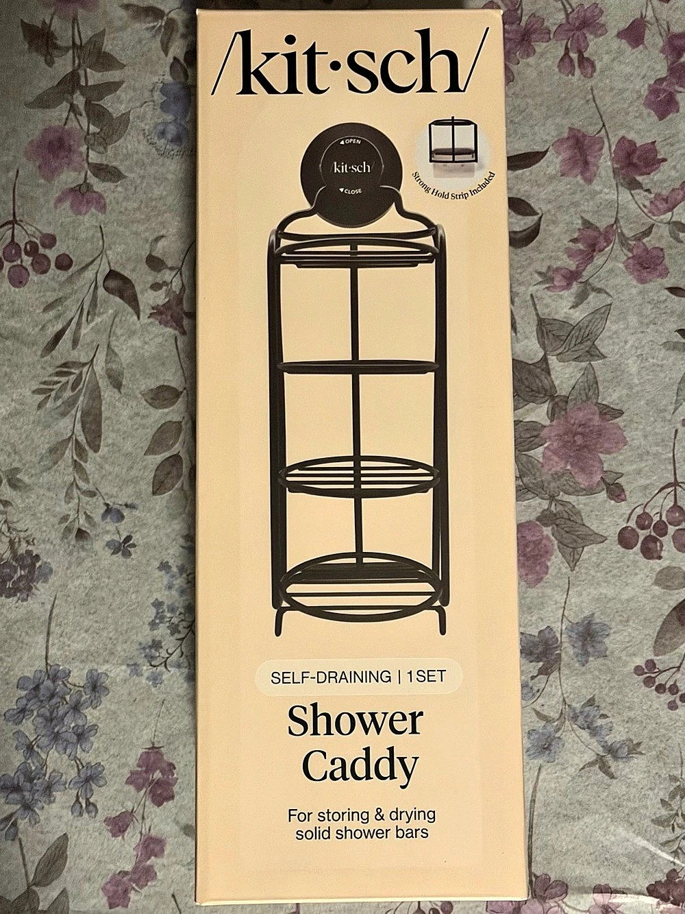 Kitsch Self-Draining Shower Caddy Black